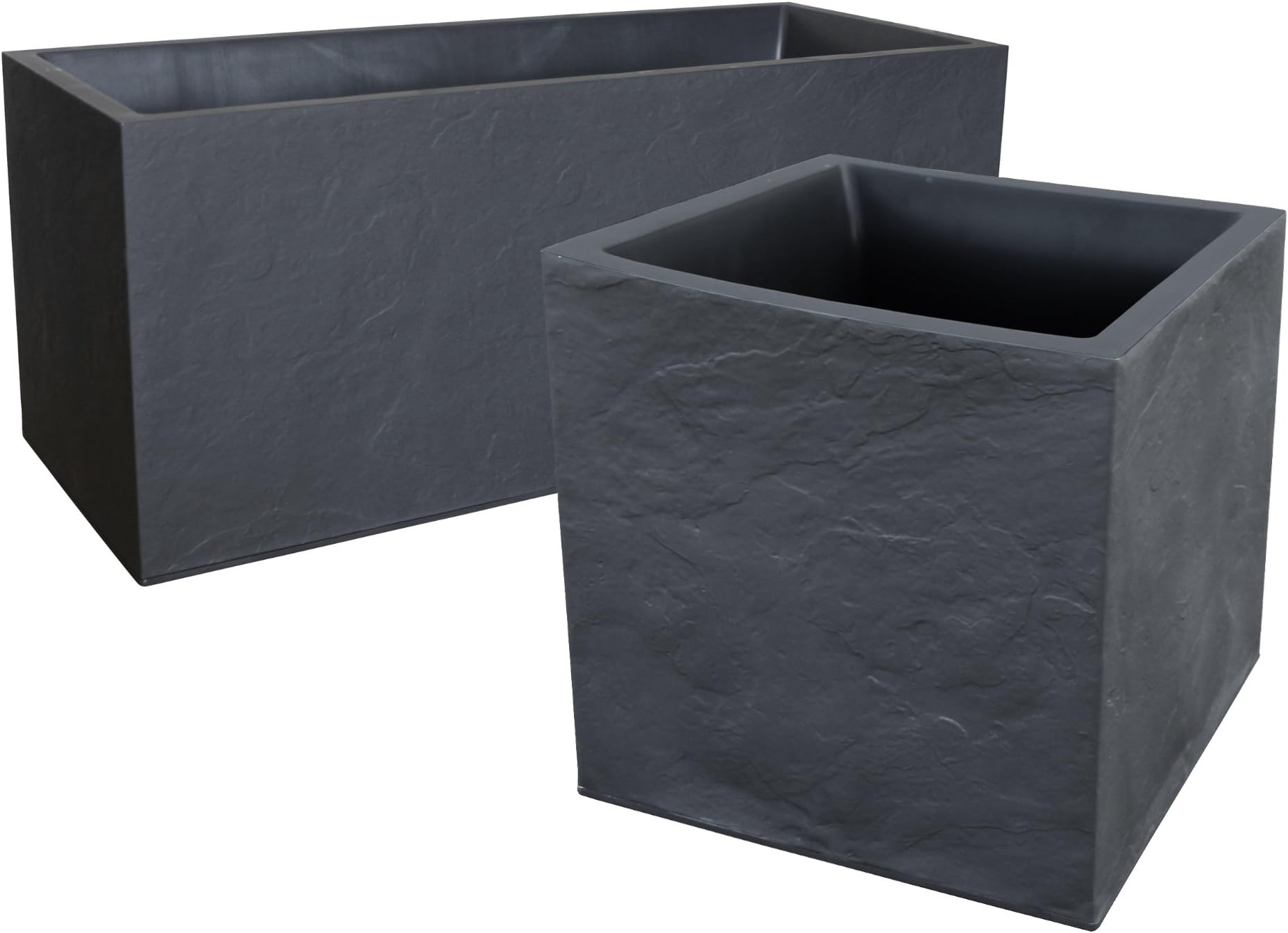 Ondis24 Pflanzkübel Blumenkübel Blumentopf Vulkan 100cm, Schiefer Optik