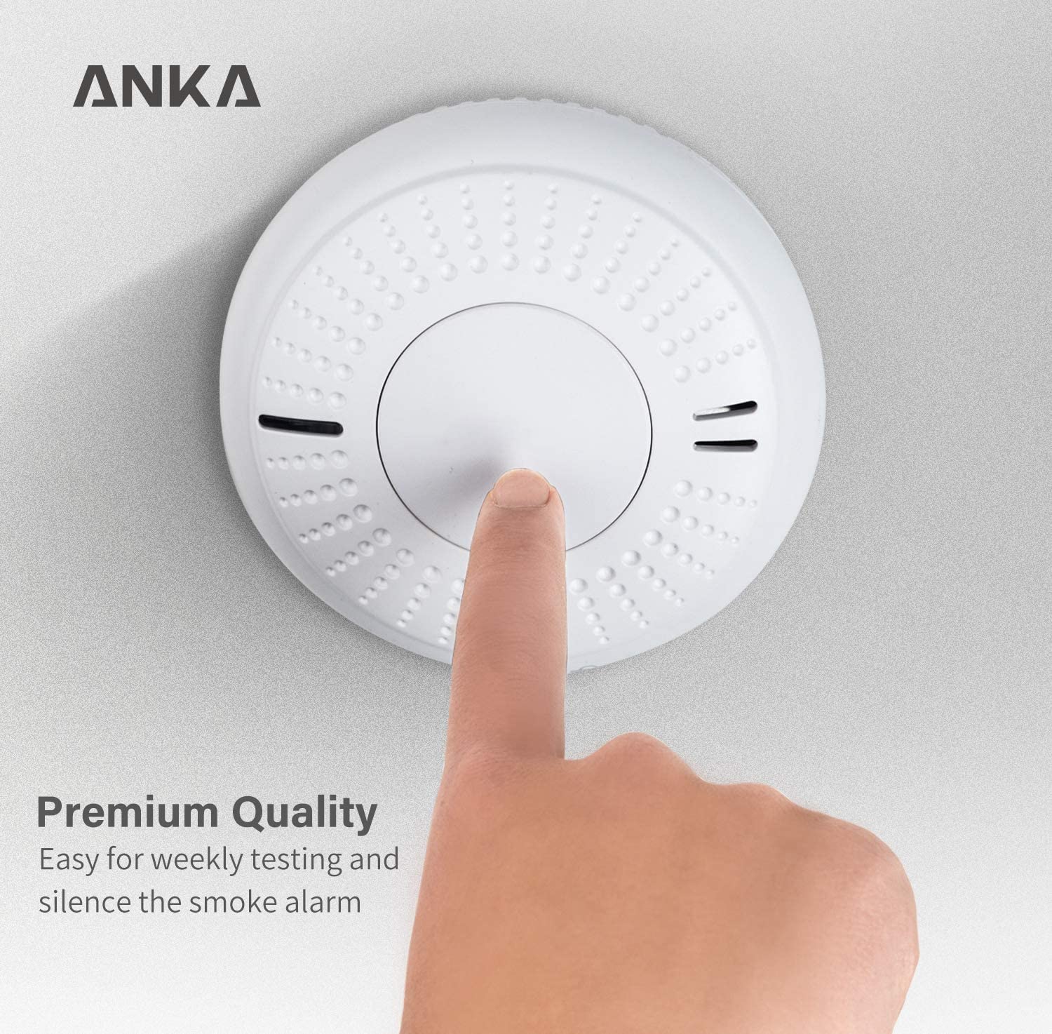 ANKA AJ-763 Rilevatore di fumo, Batteria da 10 anni, allarme antincendio con sensore fotoelettrico, allarme antincendio testato TÜV e EN14604 (AJ-763)