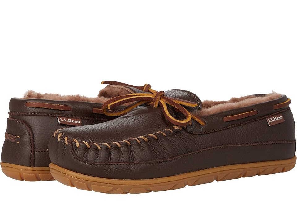 L.L.Bean Wicked Good Moosehide Slipper Moccasin Men's Shoes Chocolate : 11 D - Medium, Leather