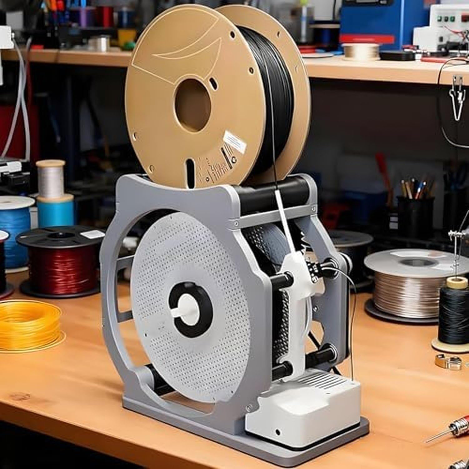 3D-Drucker Filament Aufwickelgerät mit Auto-Stopp und Anlauf, elektrischer Respooler für Filament Rollen, Kabelwickler für 3D Drucker