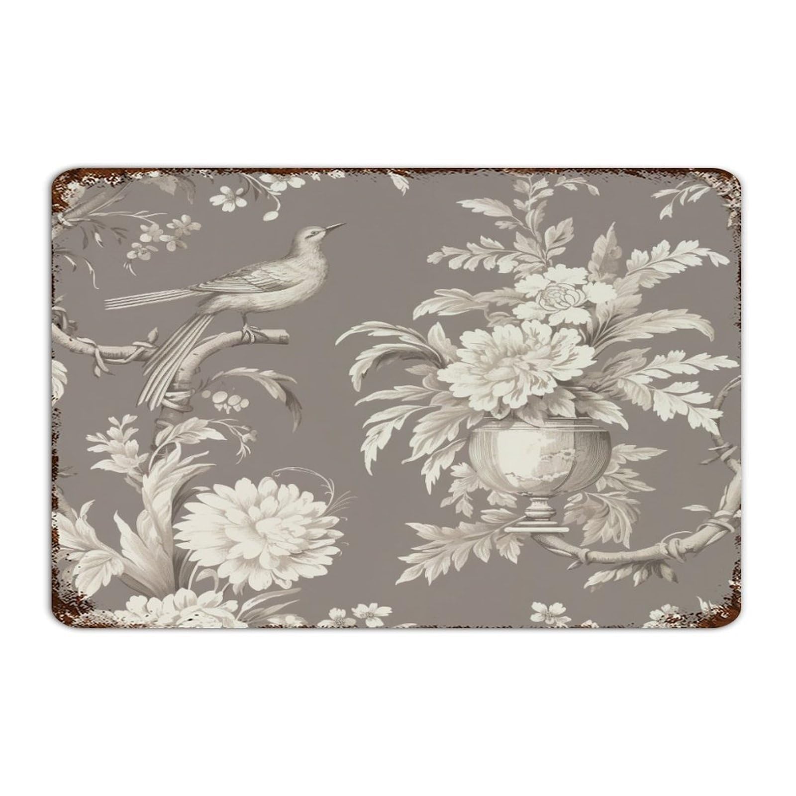 Panneaux en métal personnalisés oiseaux et fleurs décor mural alu 30x45 cm