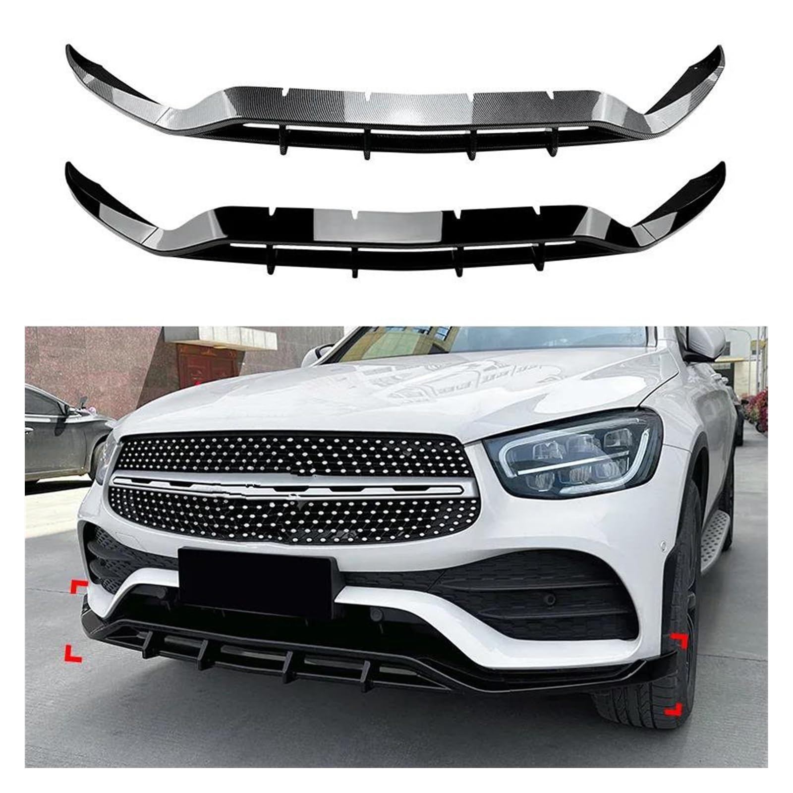 WDDSYH Aileron Voiture Avant Pour Mercedes Benz GLC X253 C253 2016-2019 - Lèvre Pare-Chocs