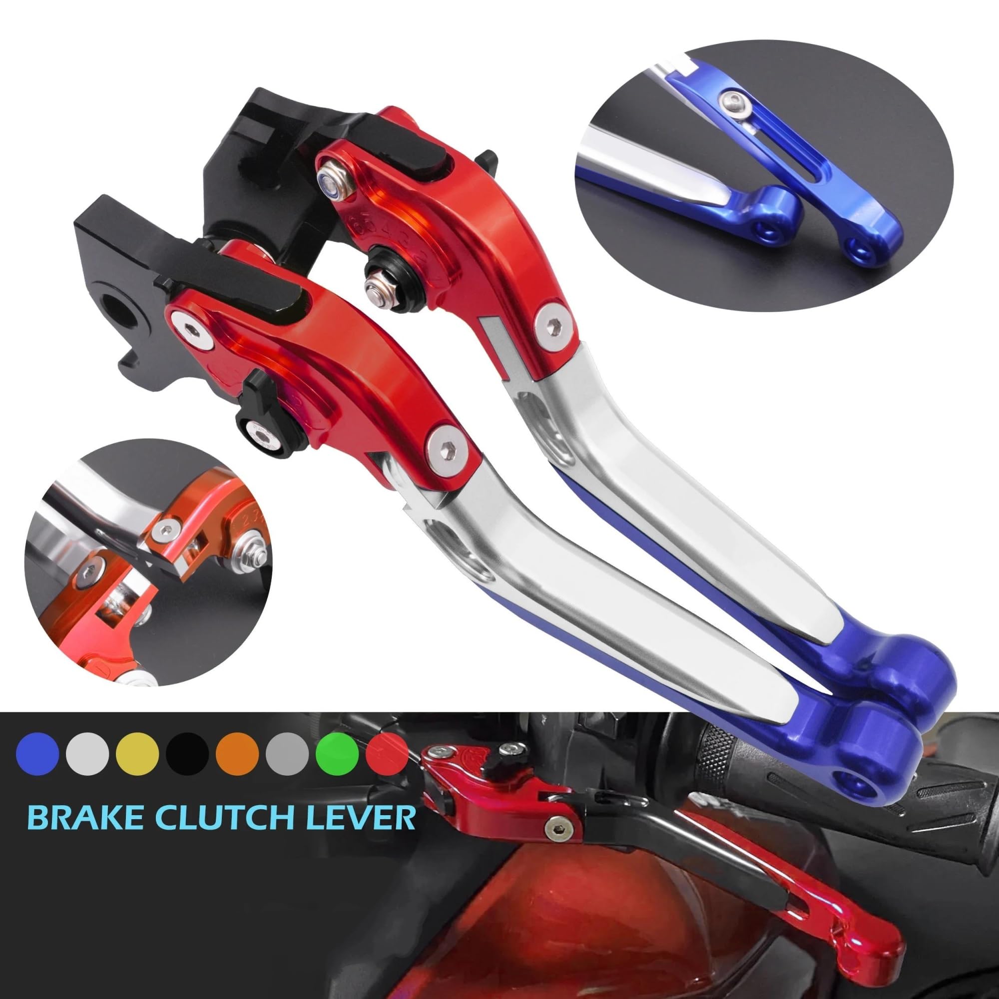 Kupplung Bremshebel Für Forza 125 250 300 Bremskupplungshebel CNC-Aluminium-Motorrad Verstellbarer Klapphebel Kupplungshebel Bremshebel-Set Motorrad Bremshebel (Farbe : 10)