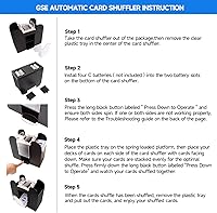 Vista 5 de GSE Games & Sports Expert Barajador Automático de 6 Barajas, Máquinas Mezcladoras Operadas con Batería para Cartas de Juego, Blackjack, Texas