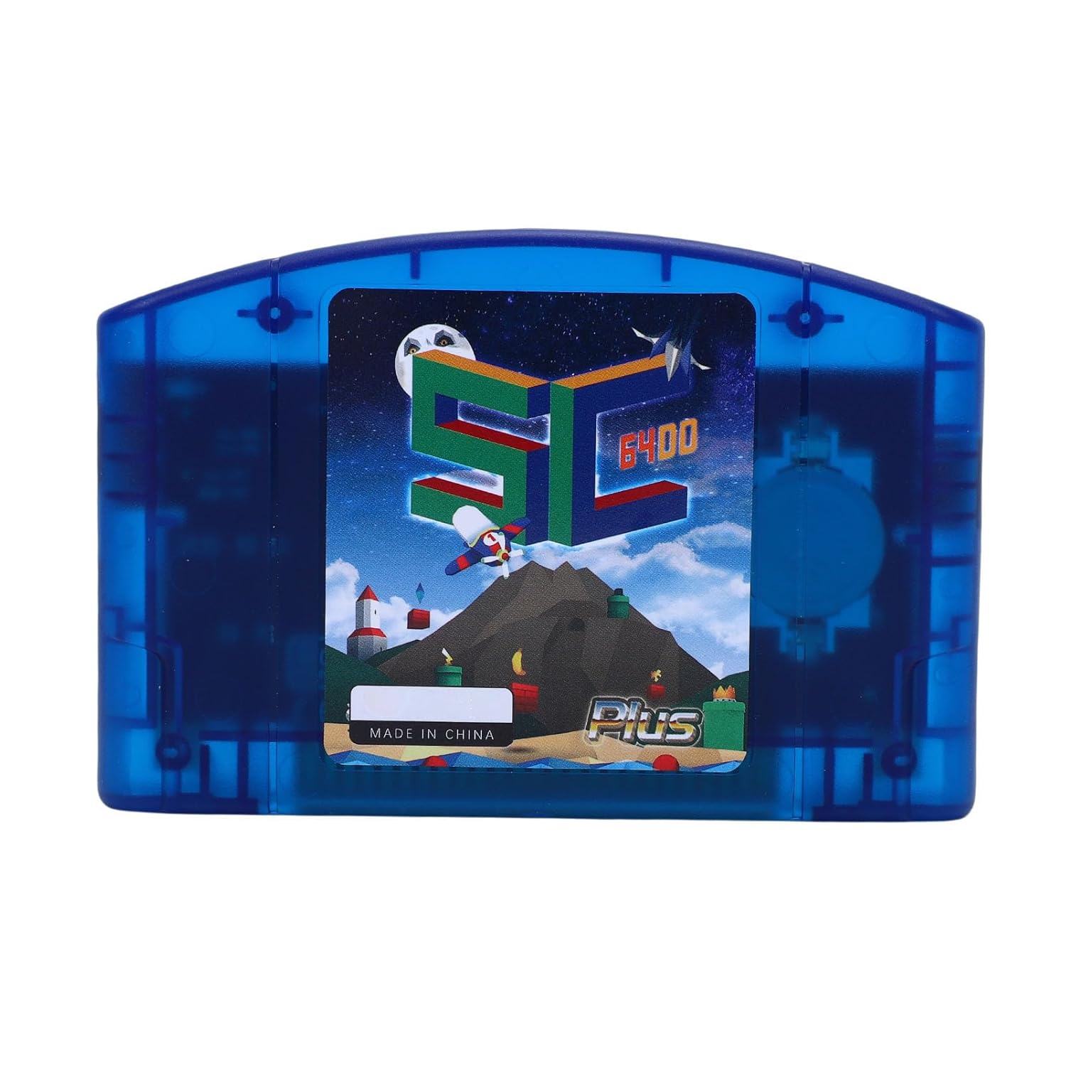 Serounder Open Source N64 Flash Cart, Open Source Cartridge with 16GB Memory Card, 64DD Support and Full N64 Compatibility, Auto Save Backup (Blue Transparent)