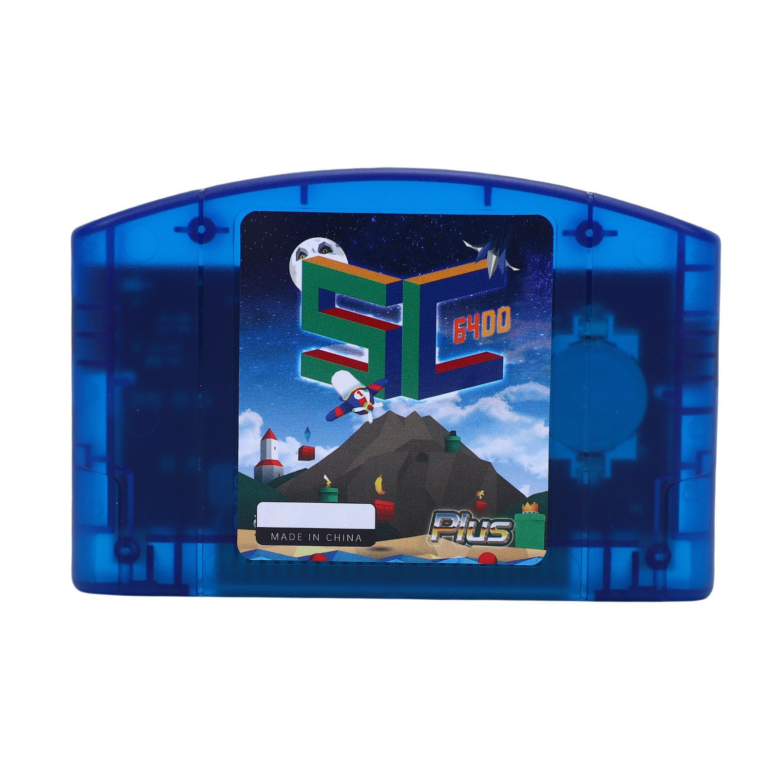 GOWENIC Cartucho de Juego Retro HD N64 de 64 MB |Tarjeta de Lectura Rápida de Código Abierto con Guardado Automático para Consola N64 (azul transparente)
