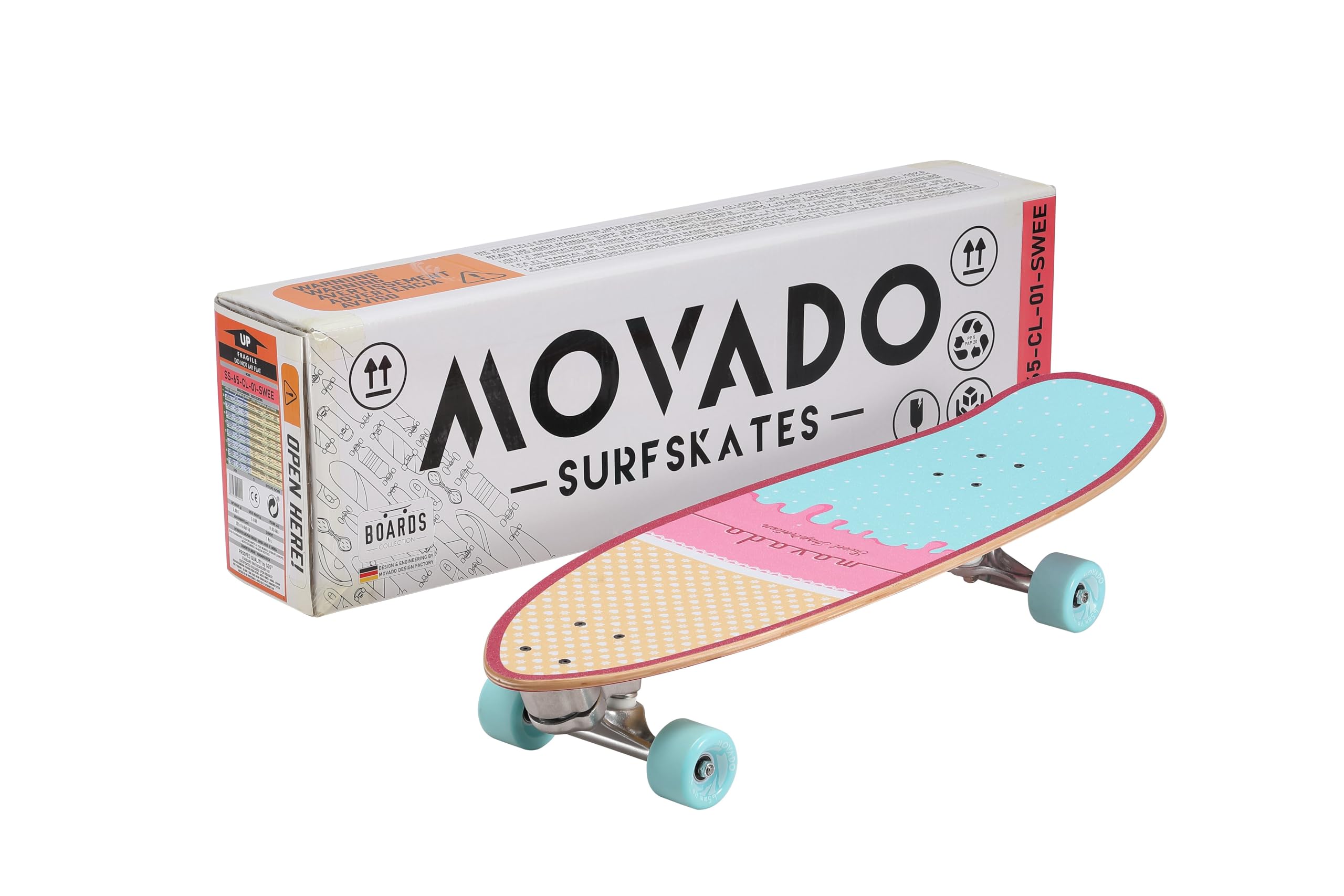 STAR SCOOTER Monopatín Surf Skateboard Longboard Vintage Retro Cruiser 65mm ABEC-11