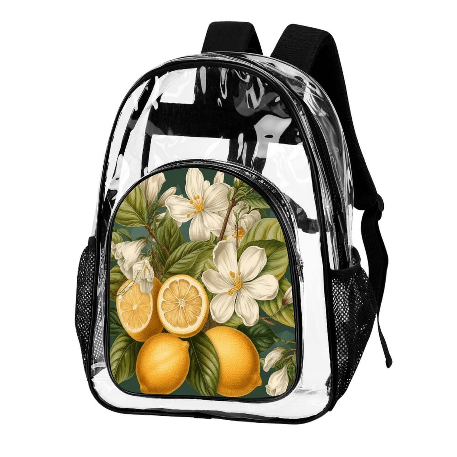 Spring Clip Art Transparenter Rucksack, groß, transparent, PVC, Büchertasche für Sicherheit, Arbeit, Reisen, Stadion