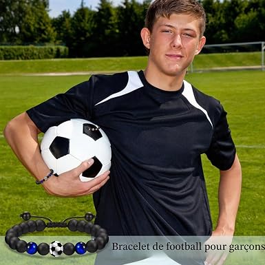 Lot De 12 Bracelets Football Noir Pour Enfant – Tresse Réglable 16-24 Cm, Cadeau Anniversaire Équipe Sportive, Bracelet D'Amitié Multijoueurs