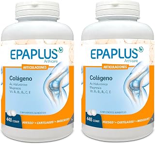 EPAPLUS Articulaciones - Pack 2 Unidades de Colágeno 448 Comprimidos - Ácido Hialurónico + Magnesio y Vit. B1, B2, B6, C y E