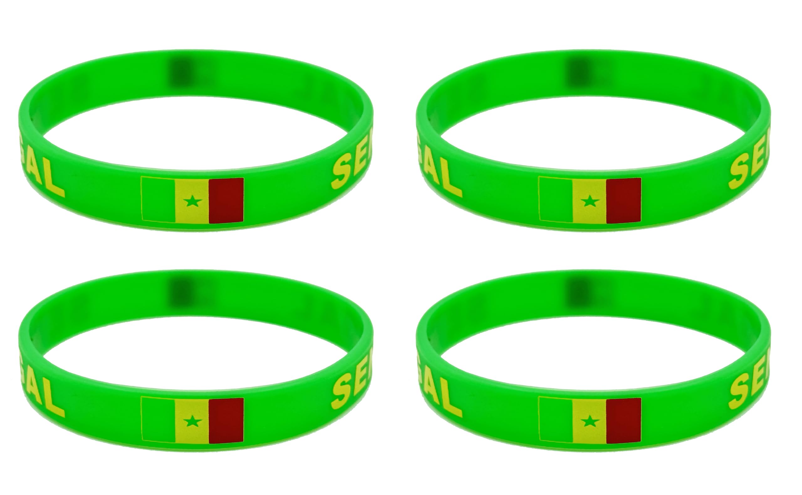 LLBFHH 4 Pcs Country Flag Rubber Bracelets, National Flag Silicone Bracelet, Rubber Wristbands Patriotic Decorations Gift, Polyester