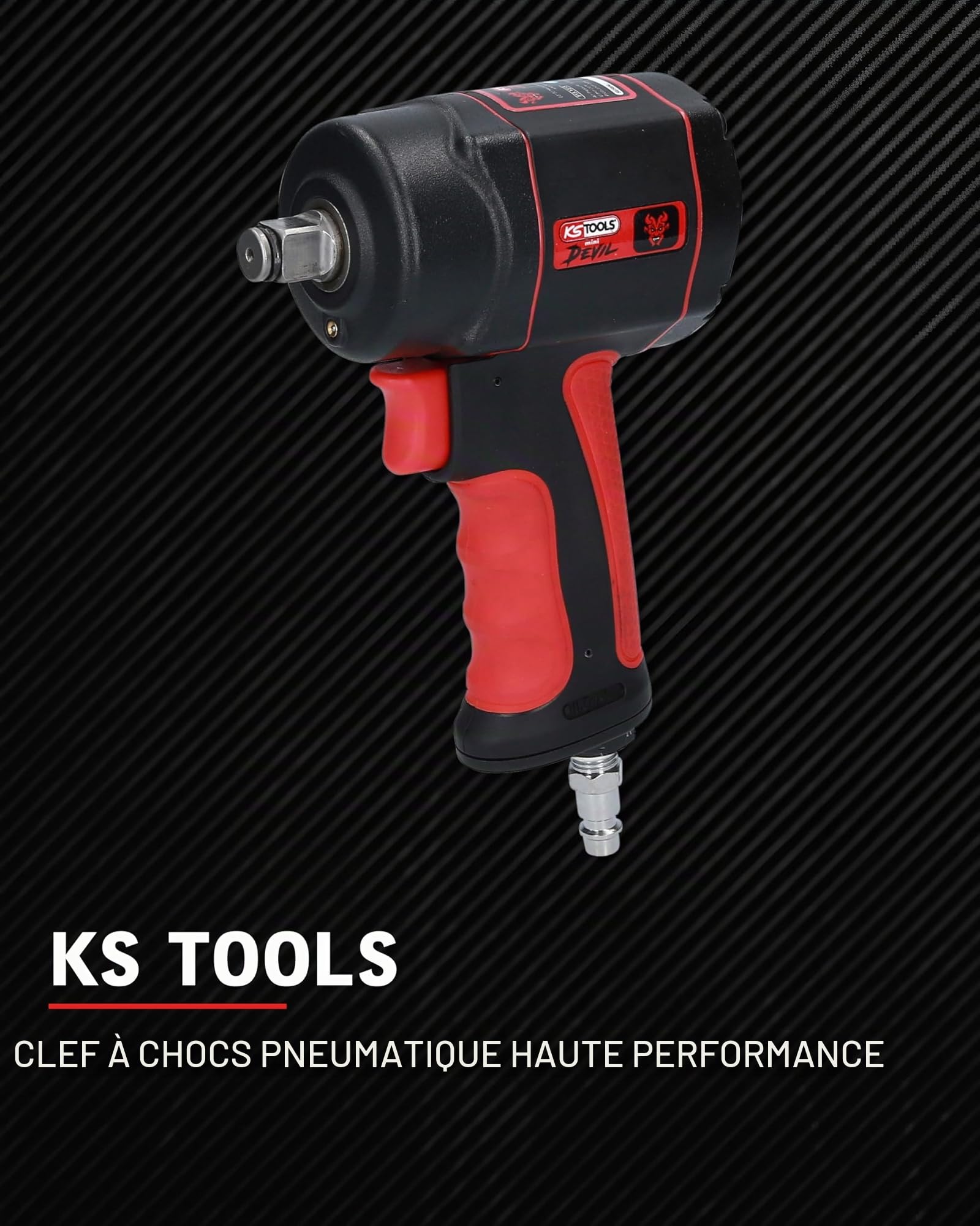 KS TOOLS 1/2" miniDEVIL Clé à chocs à air comprimé haute performance, 1084Nm 515.1315