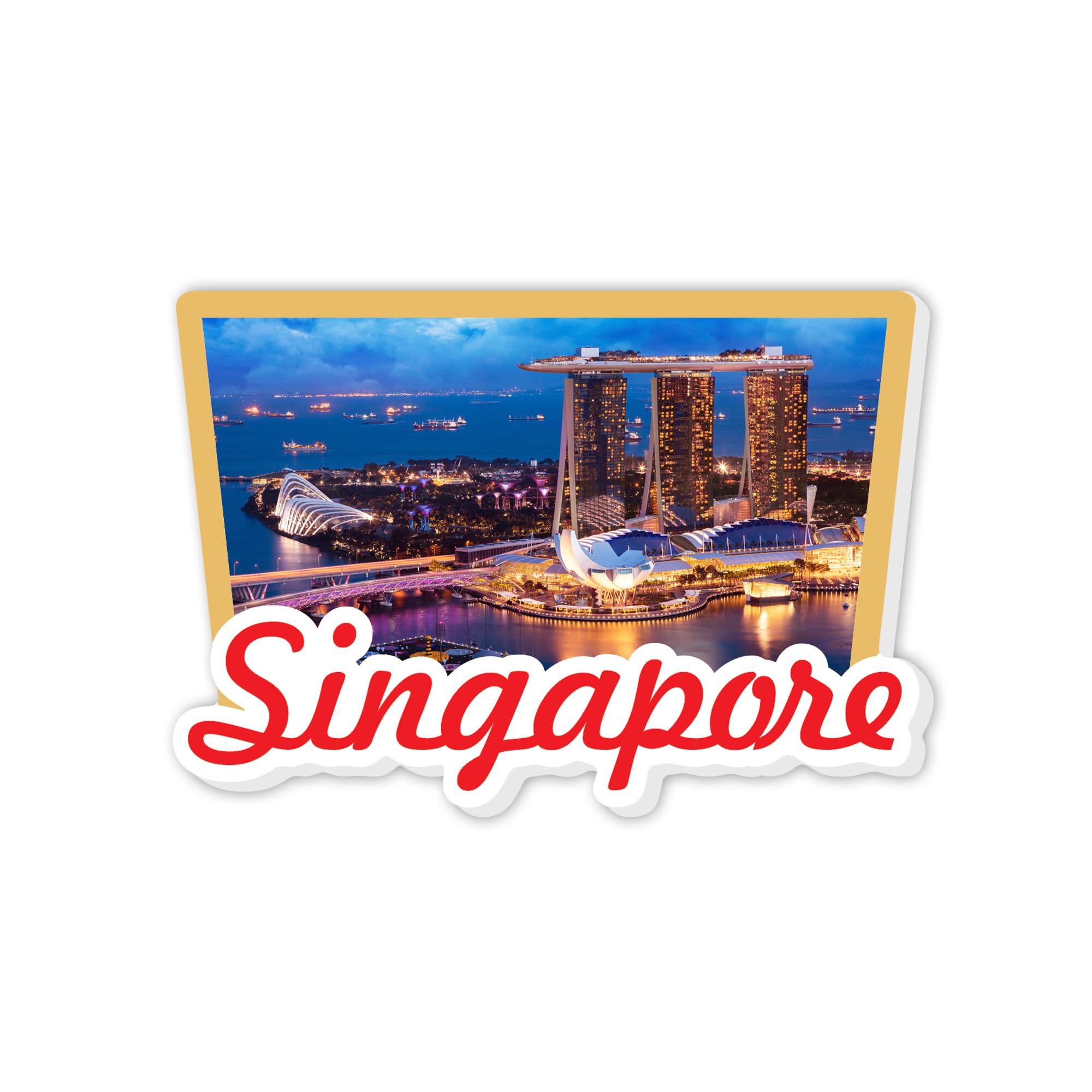 REGALOCASILA World Tourism Souvenir Fridge Magnet Sky View Marina Bay Singapore Country Acrylic Refrigerator Magnet Home Decor Office Decoration Birthday Gifts for Tourist Best Souvenir Gift