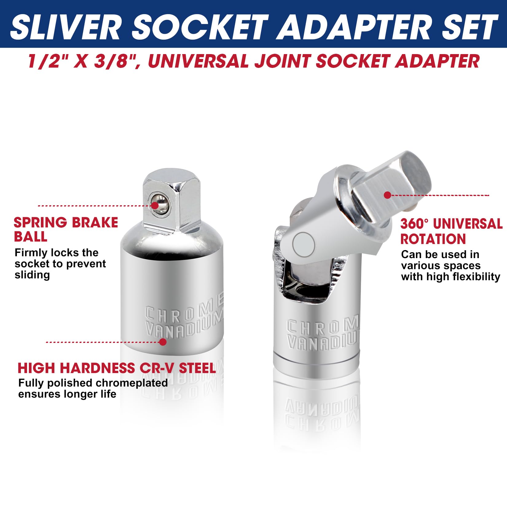 RIZOM Lot De 20 Douilles Hexagonales à Extrémité Sphérique à