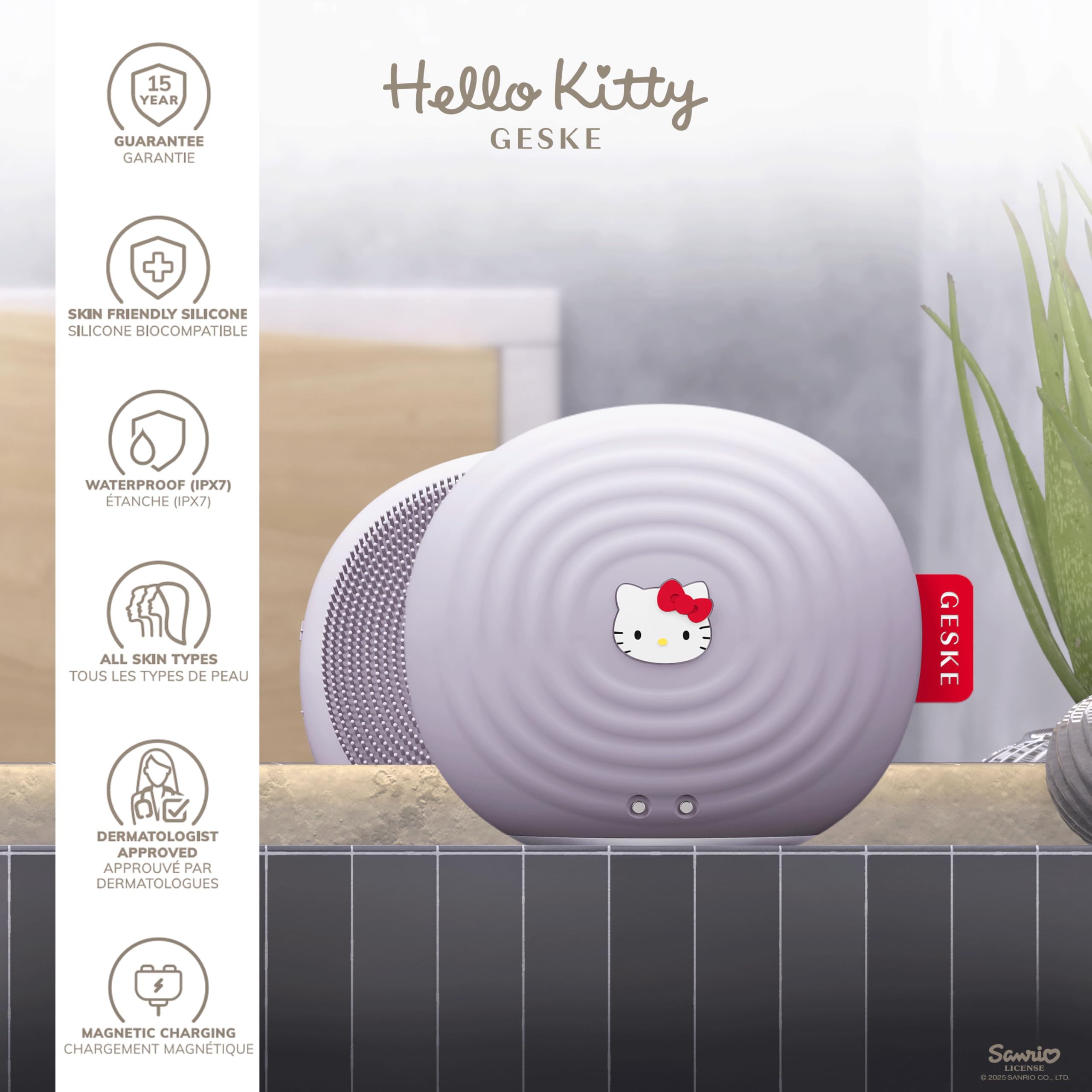 GESKE x Hello Kitty | SmartAppGuided™ Sonic Facial Brush | 4 in 1 | Elektrische Gesichtsreinigungsbürste | Reinigungsbürste | Gesichtsbürste | Hautreinigung | Skincare | sanfte Reinigung