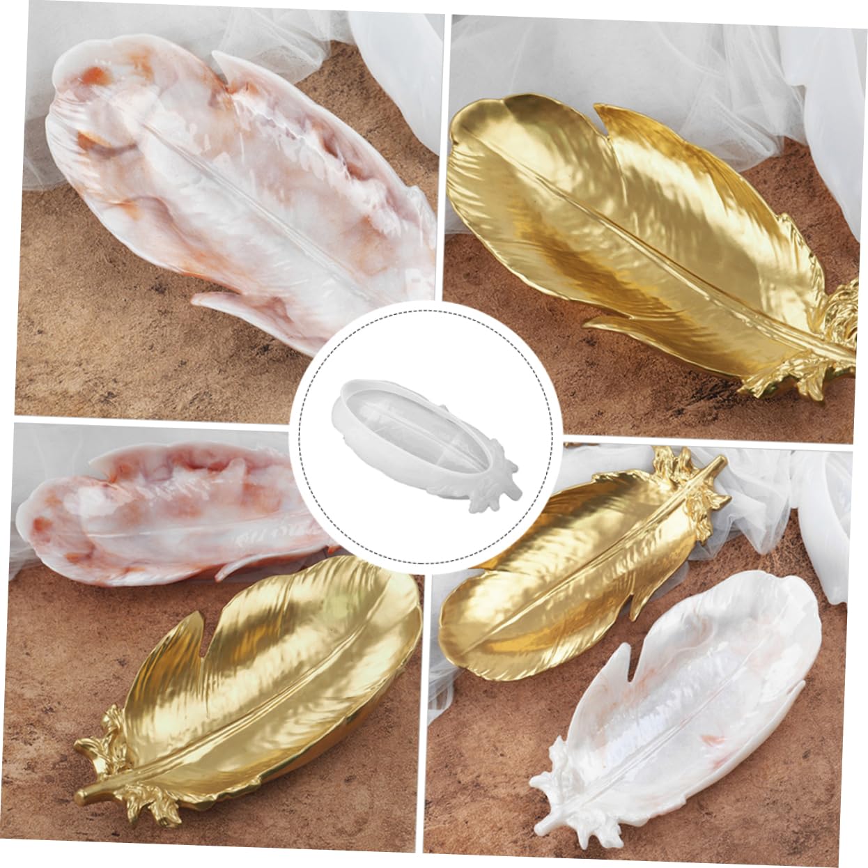 NUOBESTY 2pièces Moule Silicone pour Plateau Décoratif Outil De Fabrication De Plateaux Élégants Résistant Chaleur Et Froid Parfait pour Vos Projets Artisanaux