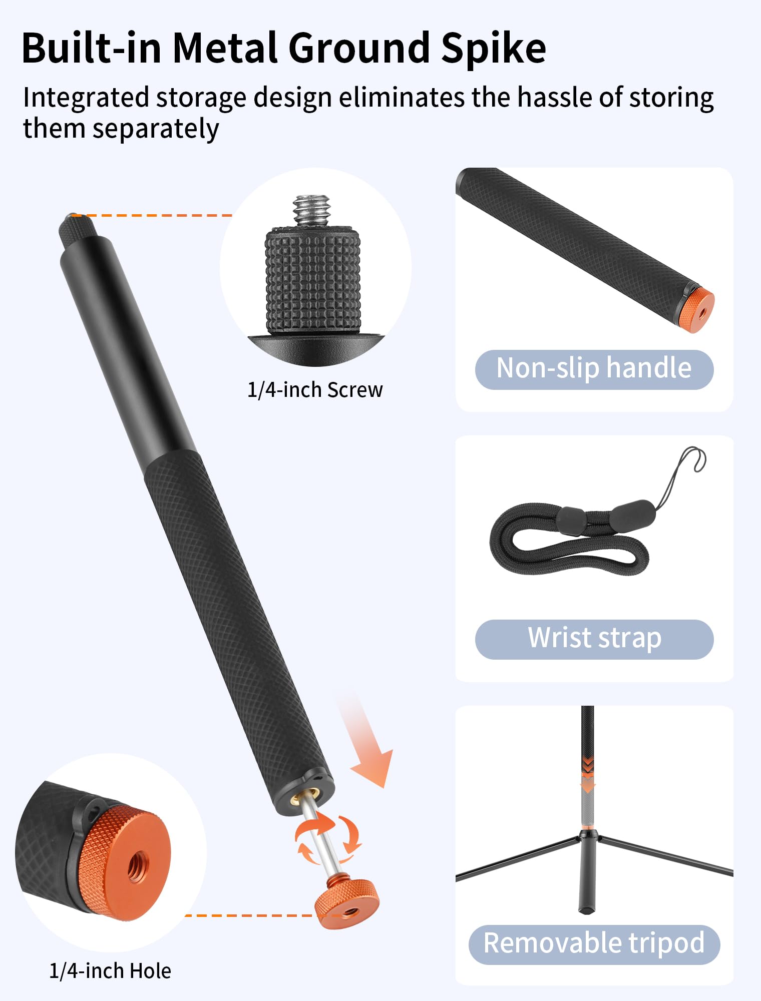 SITTO Ground Golf Monopod - Soporte para teléfono con estaca