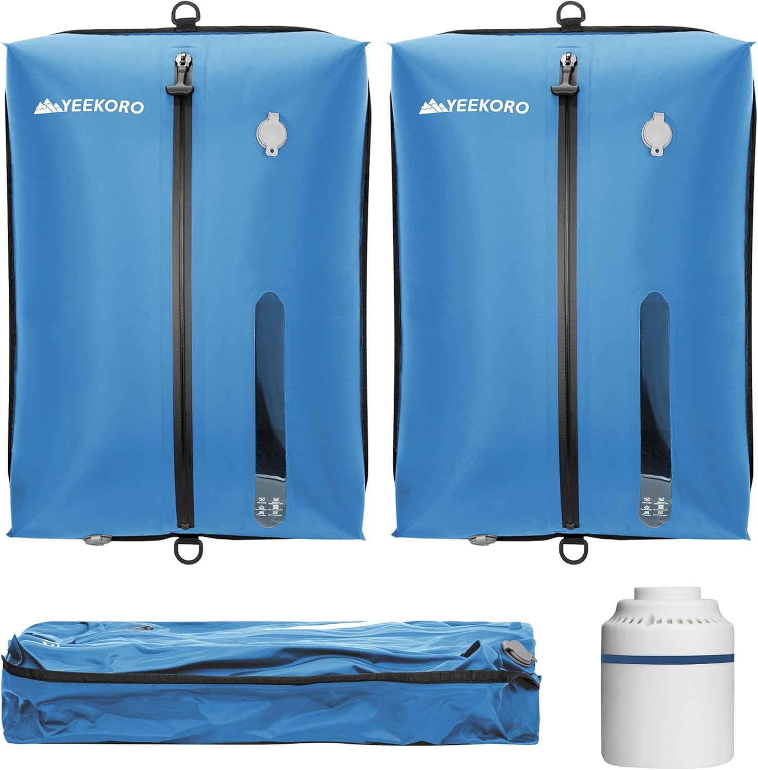 Vacuum Bag for Travel, Professional IPX8 Waterproof Reusable Vacuum Compression Bags for Travel Suitcases, Durable Space Saver Bag(2 PACK,With Pump)