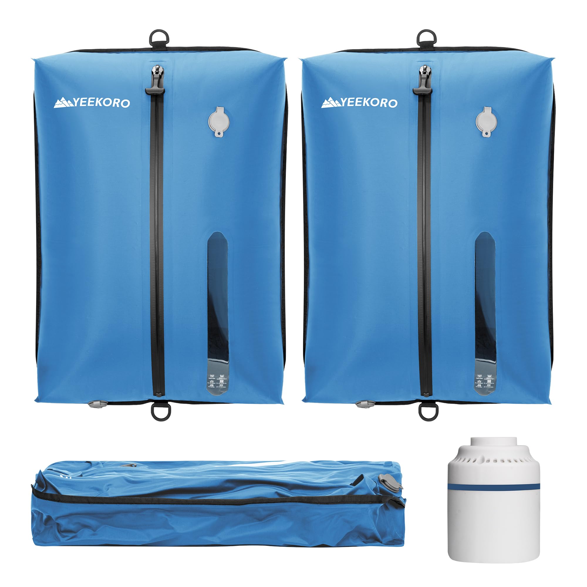 Vakuumbeutel für Reisen, professionelle IPX8 wasserdichte wiederverwendbare Vakuum-Kompressionsbeutel für Reisekoffer, langlebig, platzsparende Tasche (2 Stück, mit Pumpe)