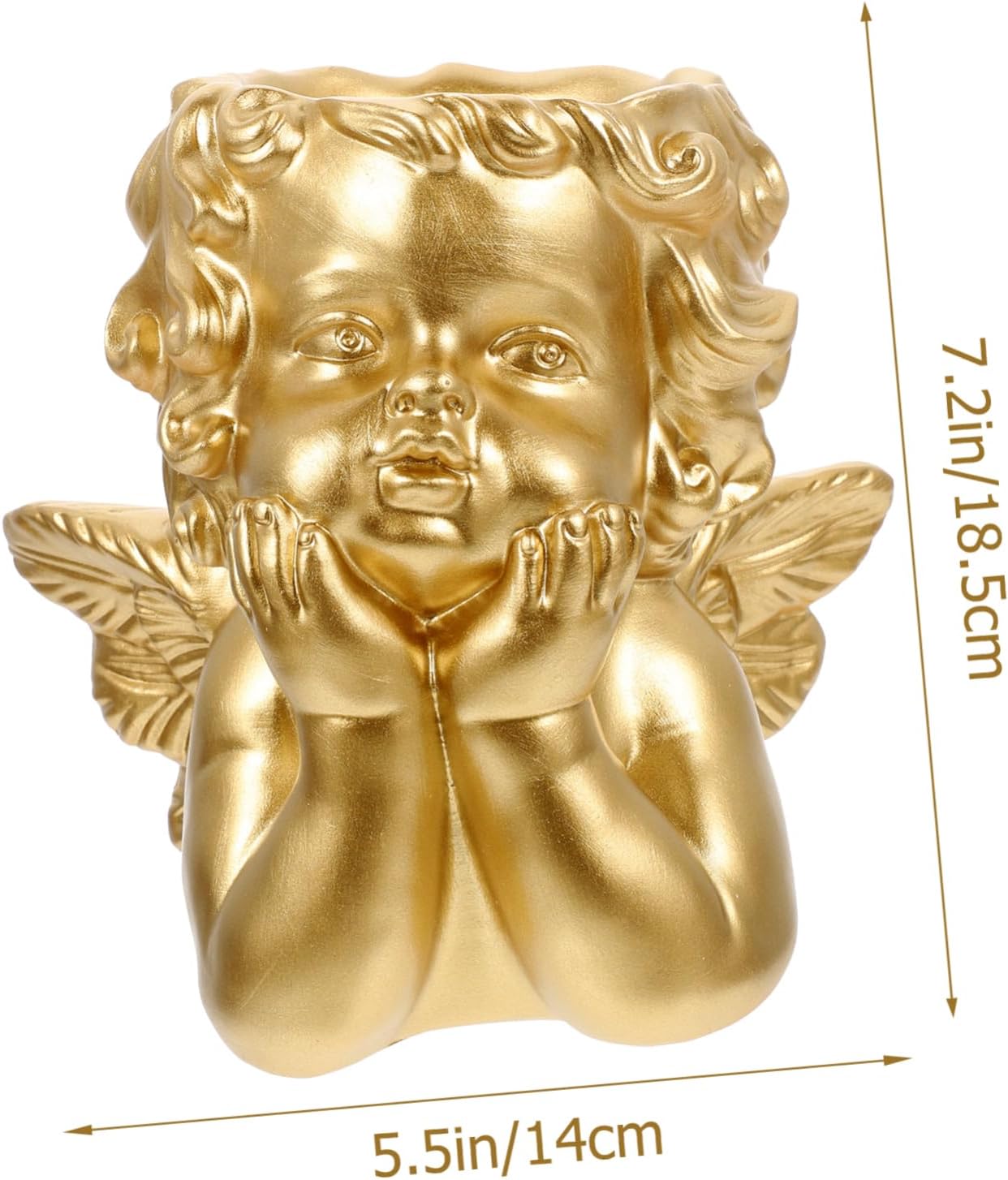 Toyvian Cute Angel Planter Pot for Succulents Decorative Resin Flower Pot Small Indoor Planter Drainage for Home Decor