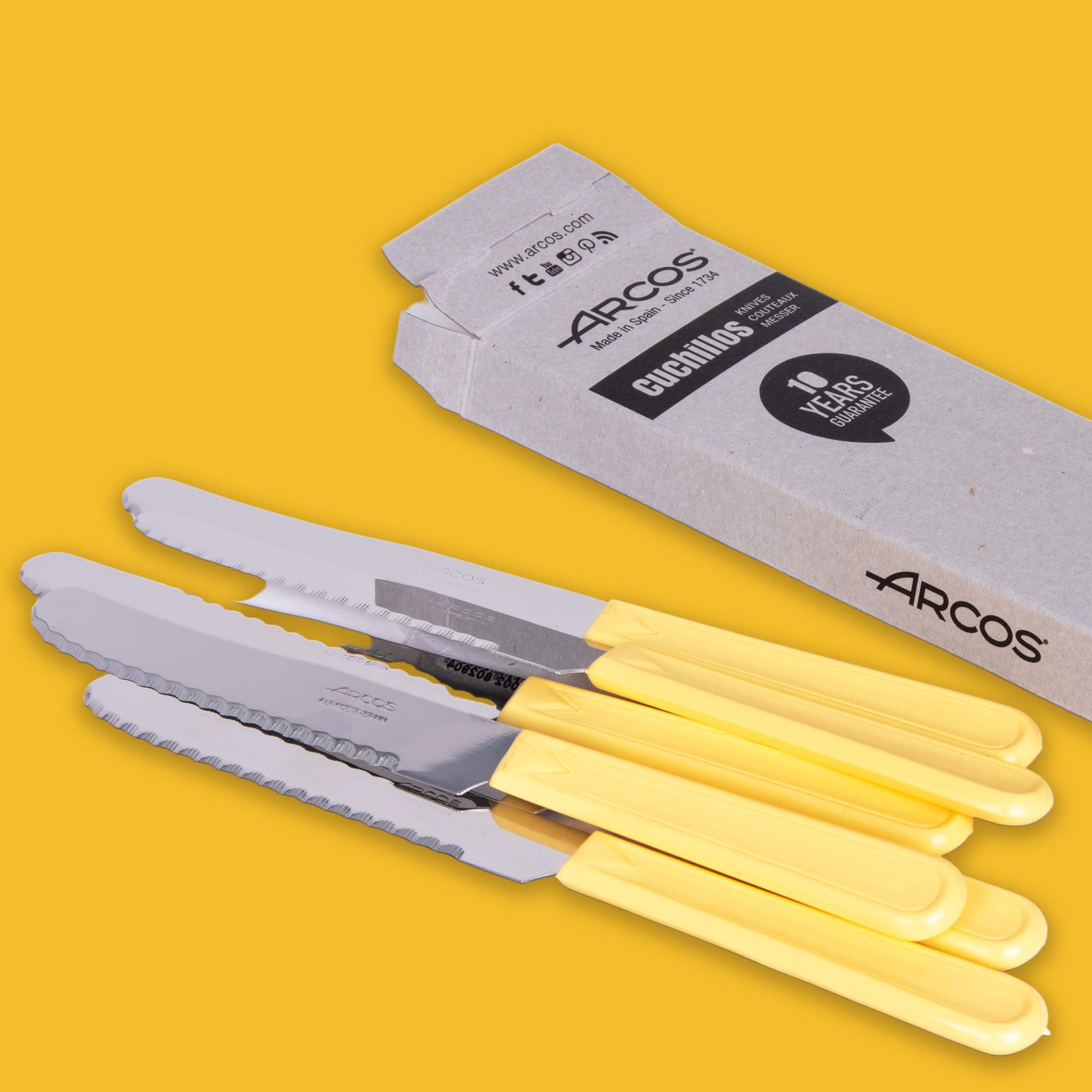 Set 6 Coltelli da Tavola Lama Liscia Manico in Polipropilene K8 Turtle