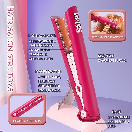 Miniatura 5 de Juguetes de peluquería para niñas, 49 piezas, juego de salón de belleza, kit de estilista de peluquería, accesorios para el cabello para niñas,