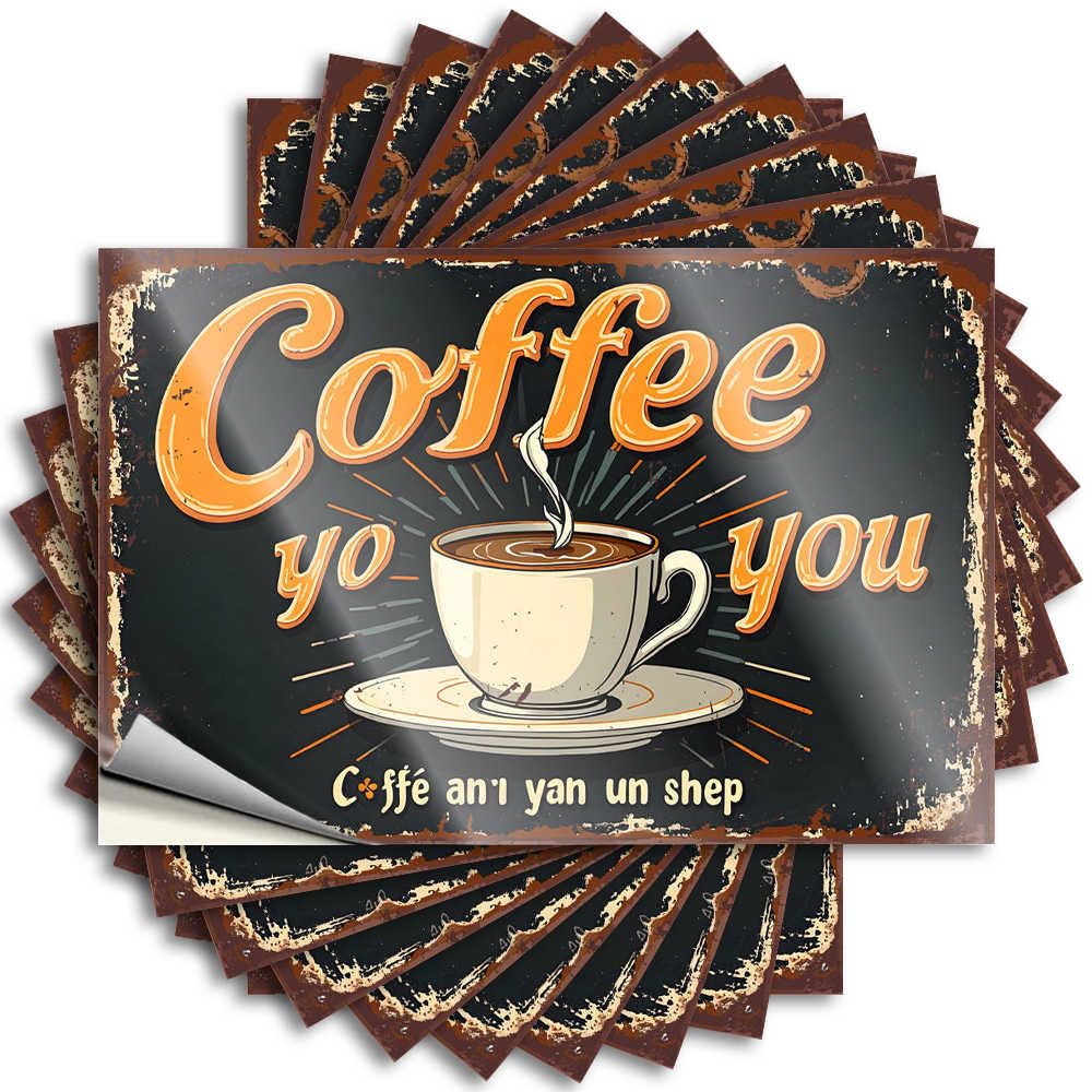 Saying The Room Decorations Peel and Stick - Steaming Cup of Coffee: A Warm Beverage for You Garage Tiny Waterproof Vinyl for Comfort(6X9CM)