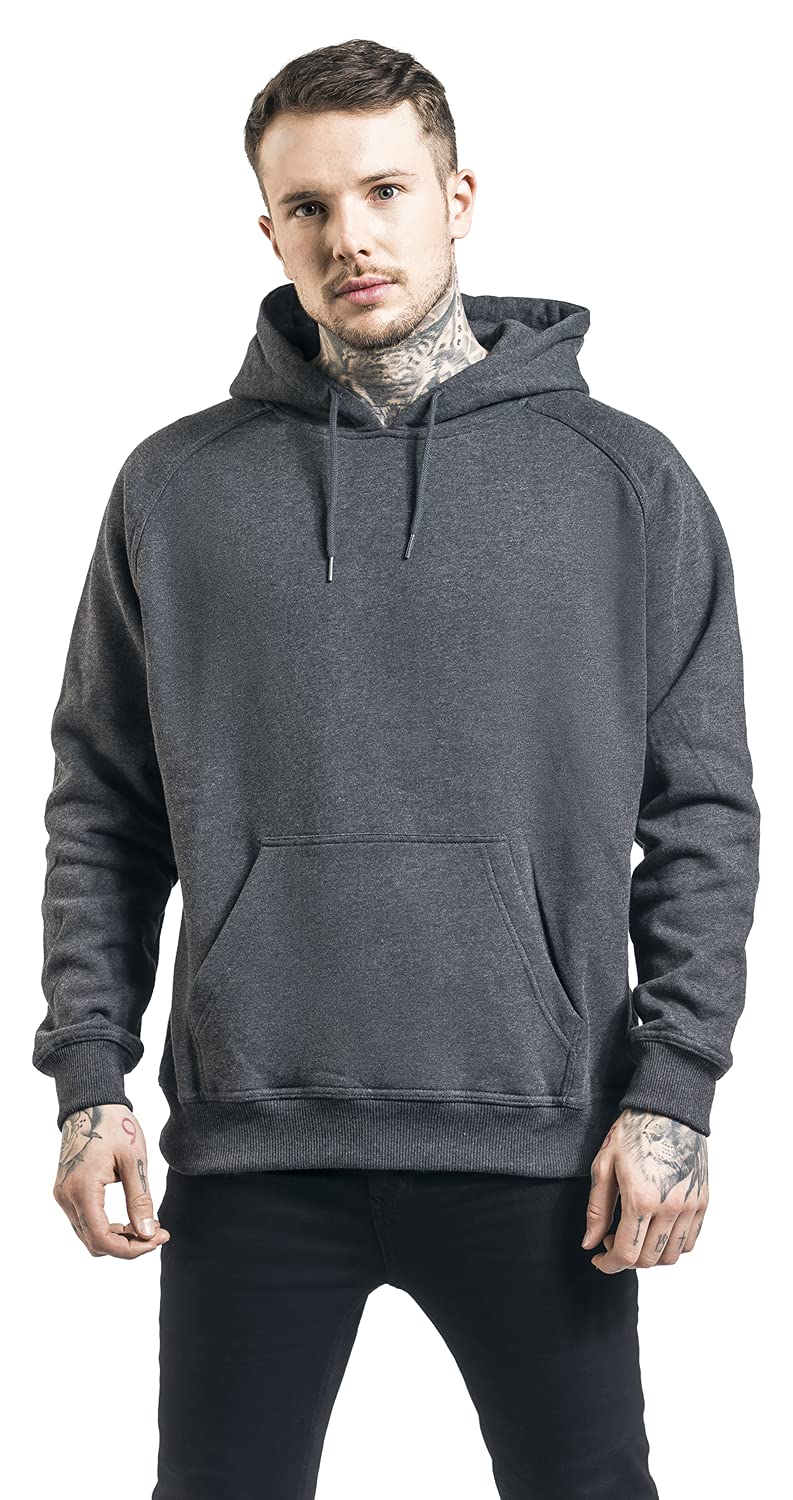 Urban Classics Men's Blank Hoody Jumper, Charcoal, M - Image 4