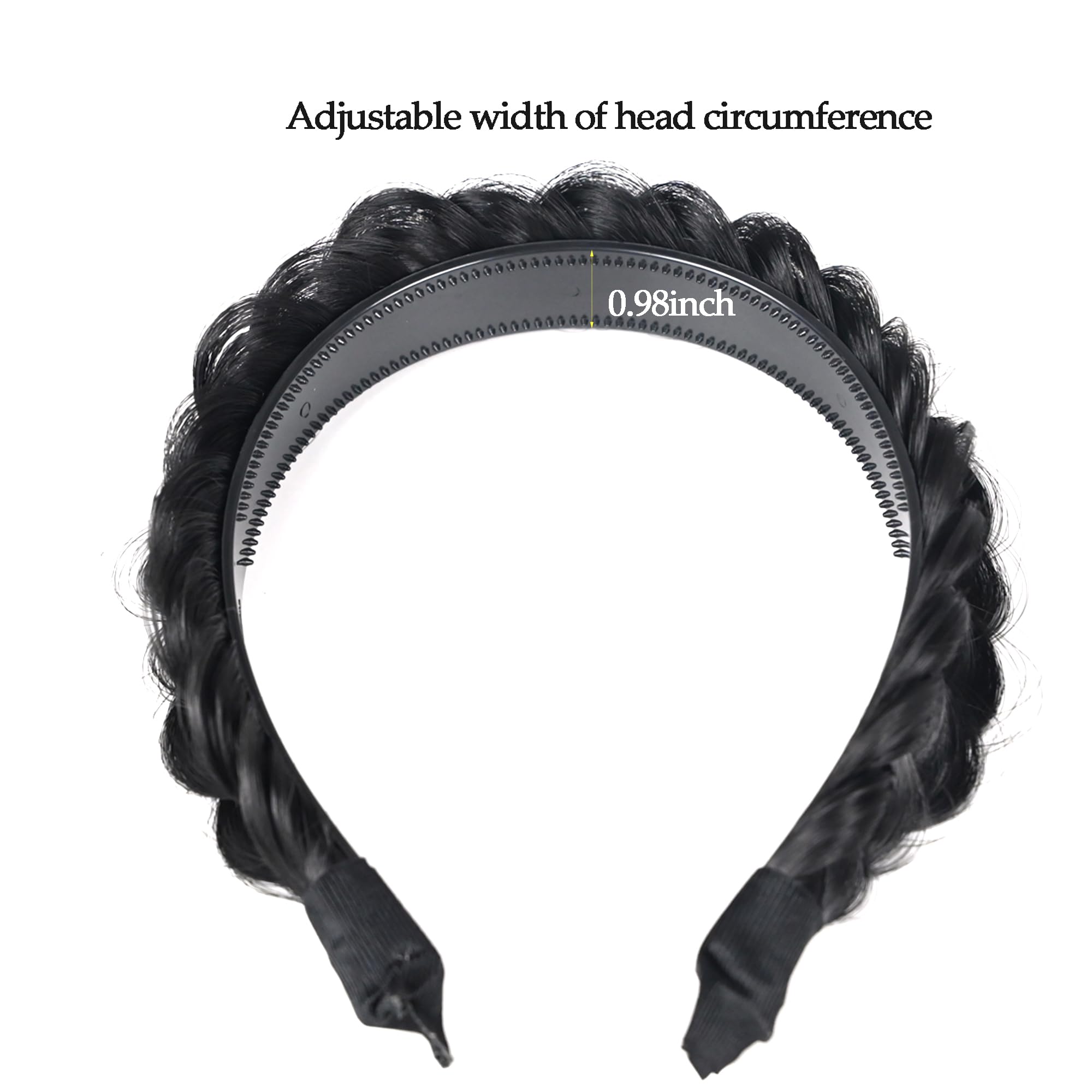 Wide Braided Headband Hoop Fashion Hair Accessories Elastic Non-slip Band Amazon.com : STHEJFB Wide Braided Headband Hoop Fashion Hair  main image 4