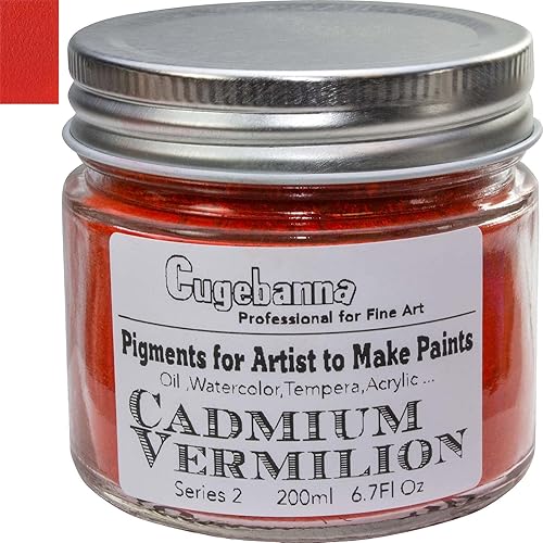 Pigmentos secos para que el artista haga pinturas, aceite, acuarela, témpera, acrílico, etc. Embalaje de tarro de vidrio de 18 colores, cadmio