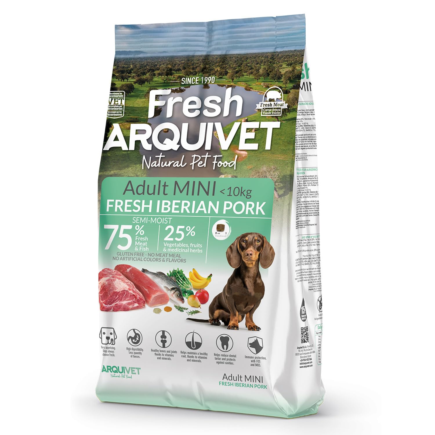 Arquivet Fresh MINI Iberian Pork - Półwilgotna karma dla psów małych ras - 2,5 kg
