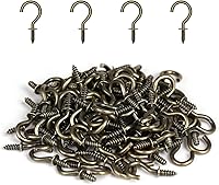 Vista 10 de RELBRO Ganchos de tornillo pequeños de 1/2 pulgada, mini ganchos de metal de rosca, negro, 100 piezas