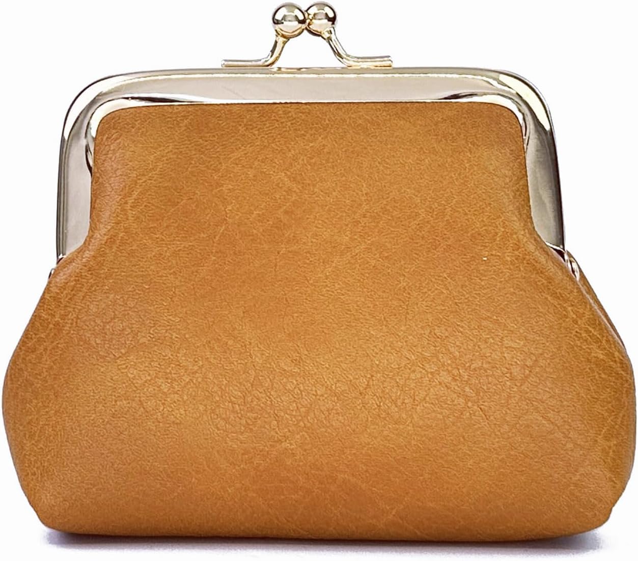 Coin Purse, Kiss Lock Coin Purse for Women, Large Capacity Coin Pouch,Vintage Change Purse Cute Car Coin Holder for Women (1-Brown)