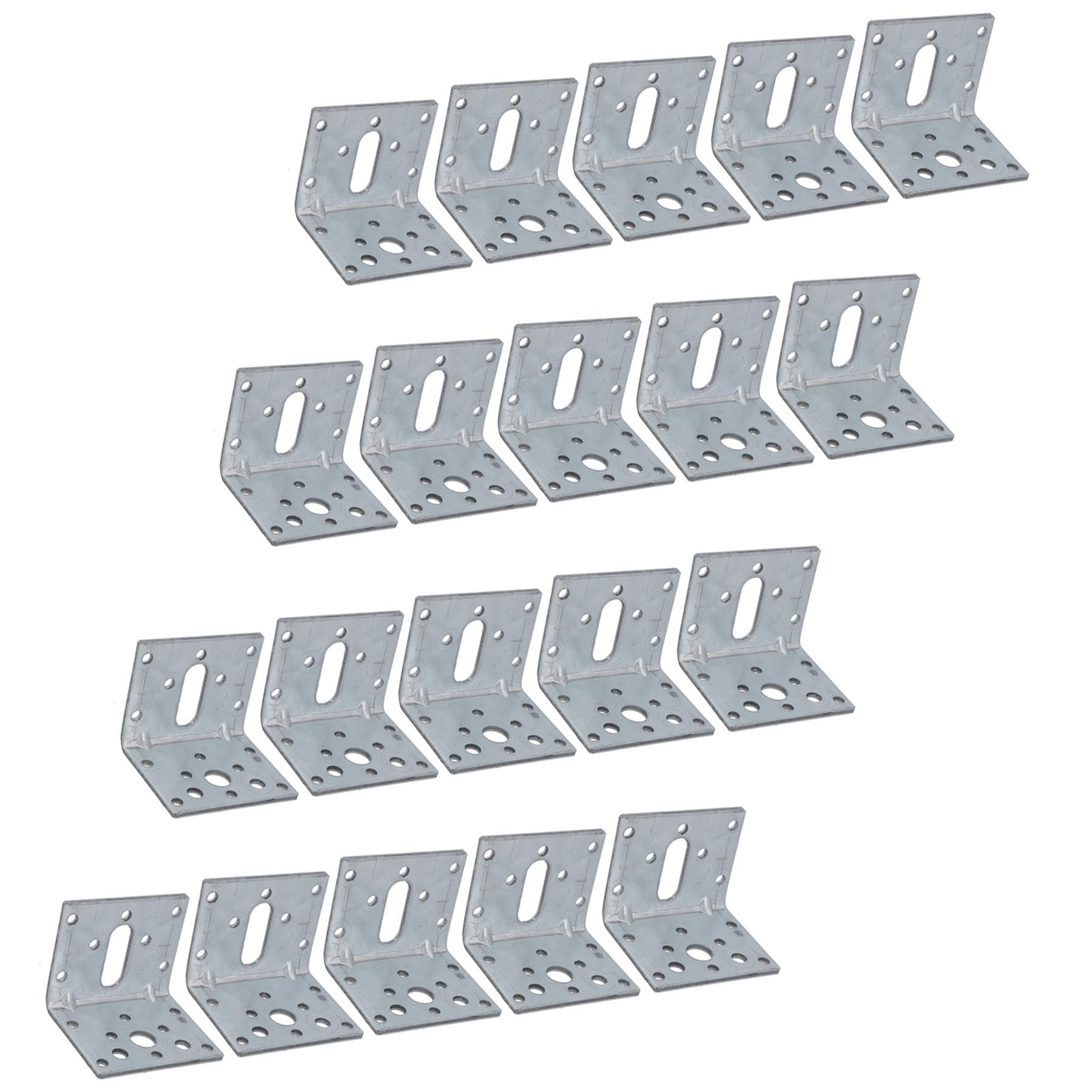Ab Tools Silver Abl Angle Bracket Corner Fastener Reinforcing Plate 50Mm X 50Mm X 60Mm 20Pc