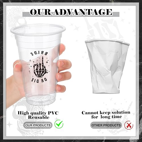 Miniatura 3 de Norme 24 vasos de plástico transparente de 17 onzas para despedida de soltera Till Death Do Us, decoraciones de despedida de soltera, vasos de