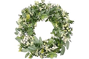 Artificial Spring Summer Greenery Wreaths for Front Door