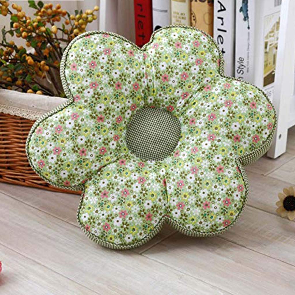 Coussin de bureau à six pétales de fleurs en coton épais style tatami