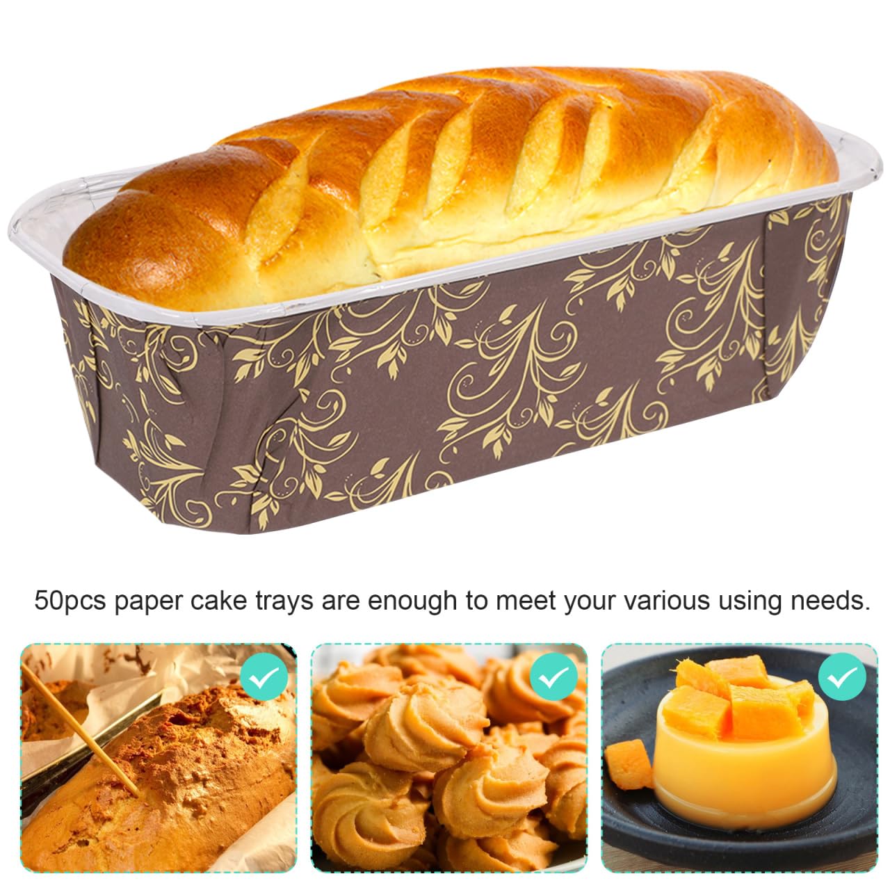 Housoutil 50 Supports À Gâteau En Papier Sulfurisé Résistants À La Chaleur Forme Bateau Pour Pâtisserie Desserts Pains Jetables Biodégradables Ustensiles De Cuisine