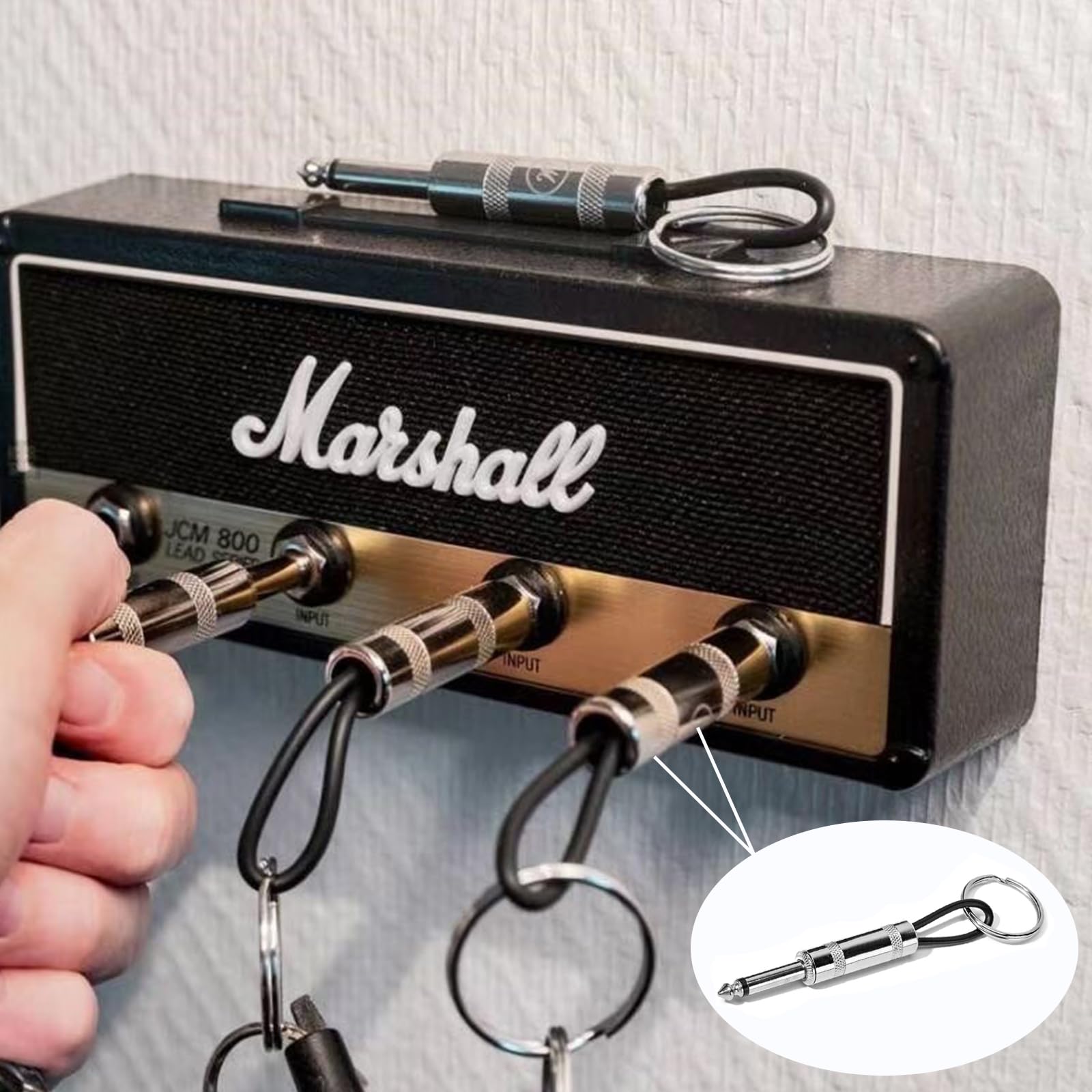 2 Portachiavi Originali A Forma Di Amplificatore E Chitarra, Portachiavi Musicali In Metallo, Gadget Regalo Per Musicisti, Decorazione Per Chiavi Di Casa, Ufficio O Studio, 7,5 Cm - 2