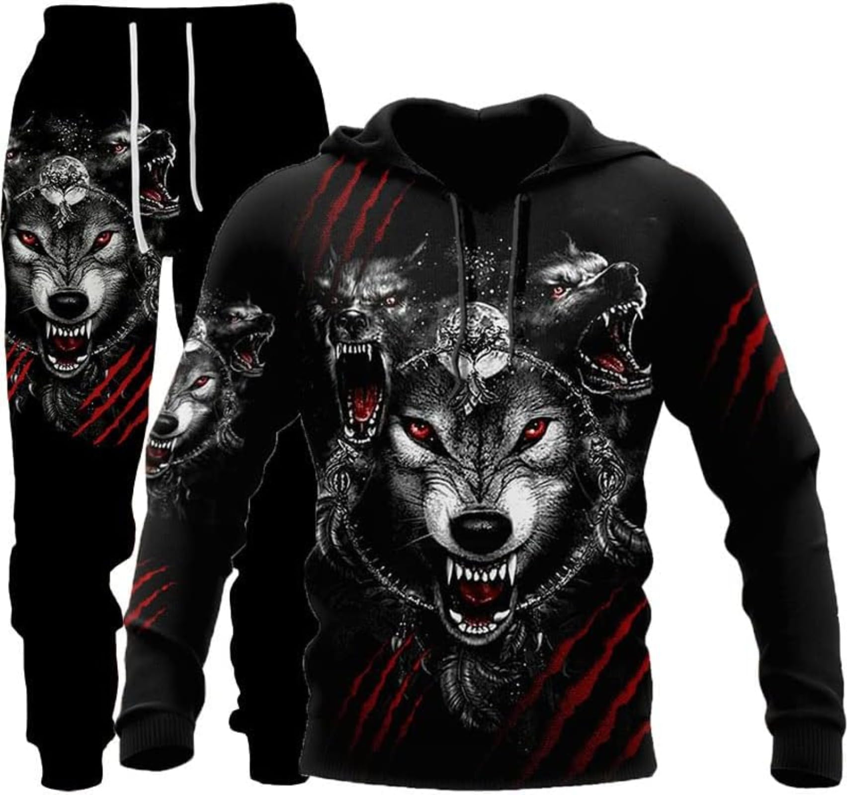 Weihnachten Wolf Herren Jogginganzug lion Hoodie und Hose Herren tiger Trainingsanzug Jogginganzug Sportanzug