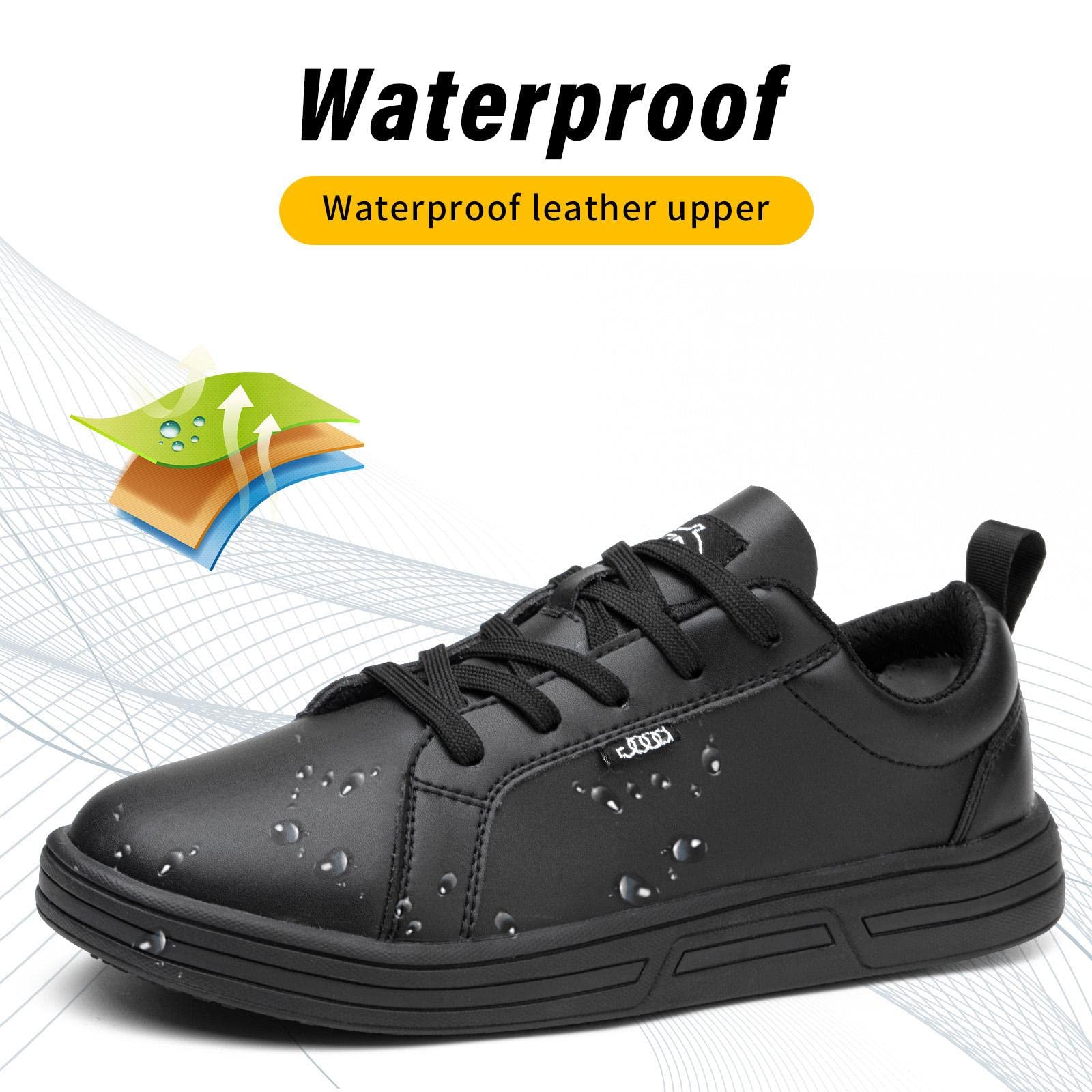 DDTX Work Kitchen Chef Shoes Unisex SRC Anti-Slip Oil and Water Resistant Lightweight Black 8US