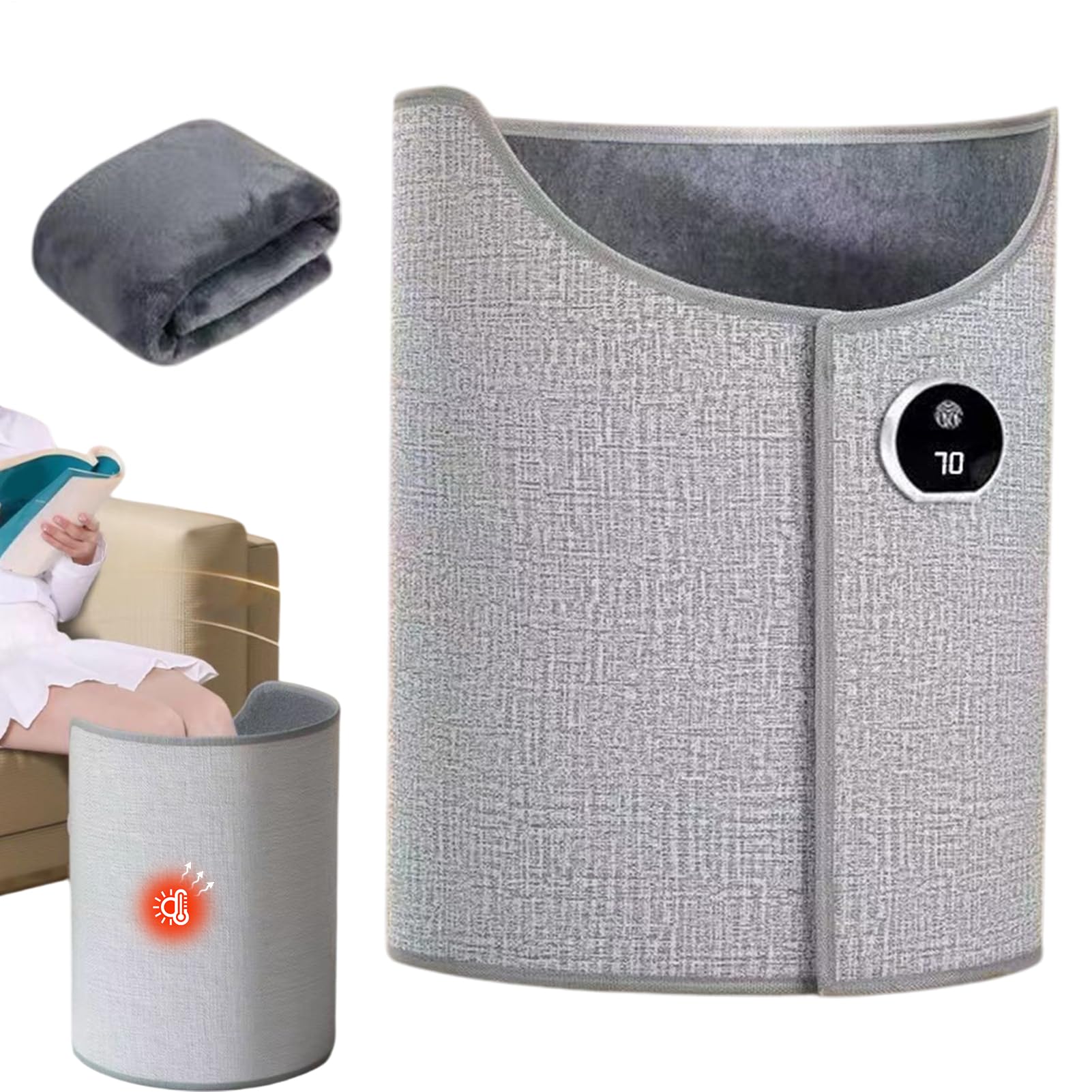 Chauffe-pieds sous le bureau, chauffage sous le bureau, mur chauffant à 360 degrés, chauffe-jambes et pieds verticaux avec arrêt automatique pour la maison, le dortoir, l'hôtel