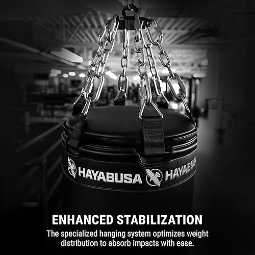 Miniatura 7 de Hayabusa Diseño clásico de bolsa pesada prellenada y sistema de suspensión especializado, negro, 125 libras