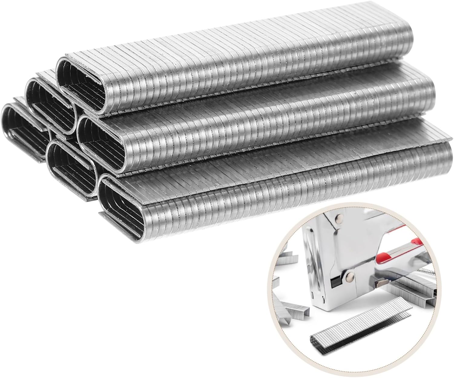 HOMSFOU 1000pcs U-Shaped Nails Carbon Steel Brad Nails for Upholstery Woodworking Heavy Duty Stapler Staples