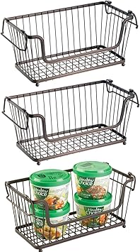 Cestini Portaoggetti In Metallo KOHAND - Set Da 4 Per Frigorifero E Dispensa | Organizzazione Cucina - Foto 5