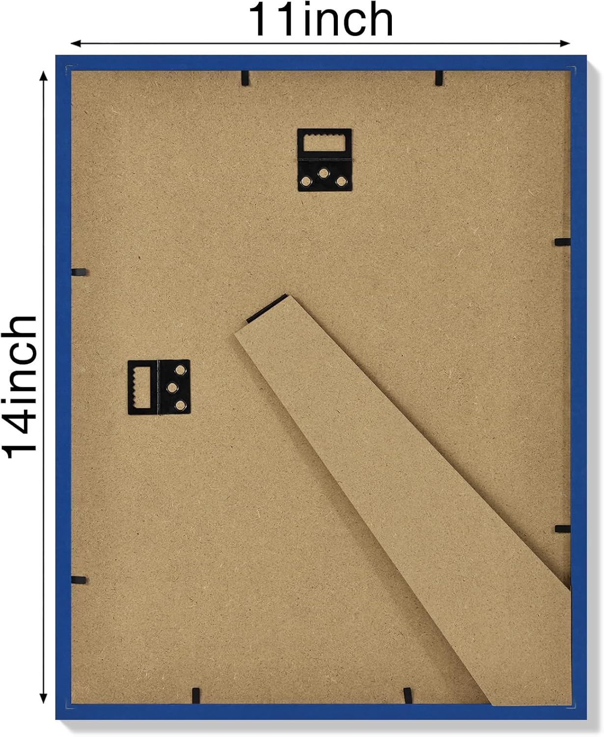 Vittanly 11x14 Picture Frames Set of 4, Display Pictures 8x10 with Mat or 11x14 without Mat, Gallery Wall Frame Set for Wall or Tabletop, Engineered Wood with Shatter Resistant Plexiglass, Royal Blue