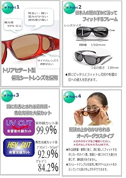 アイブレラ　プラスダブル　オーバーサングラス　レッド　未使用品 サプラス 生活雑貨 【新品同様】サングラス アイブレラ クリア