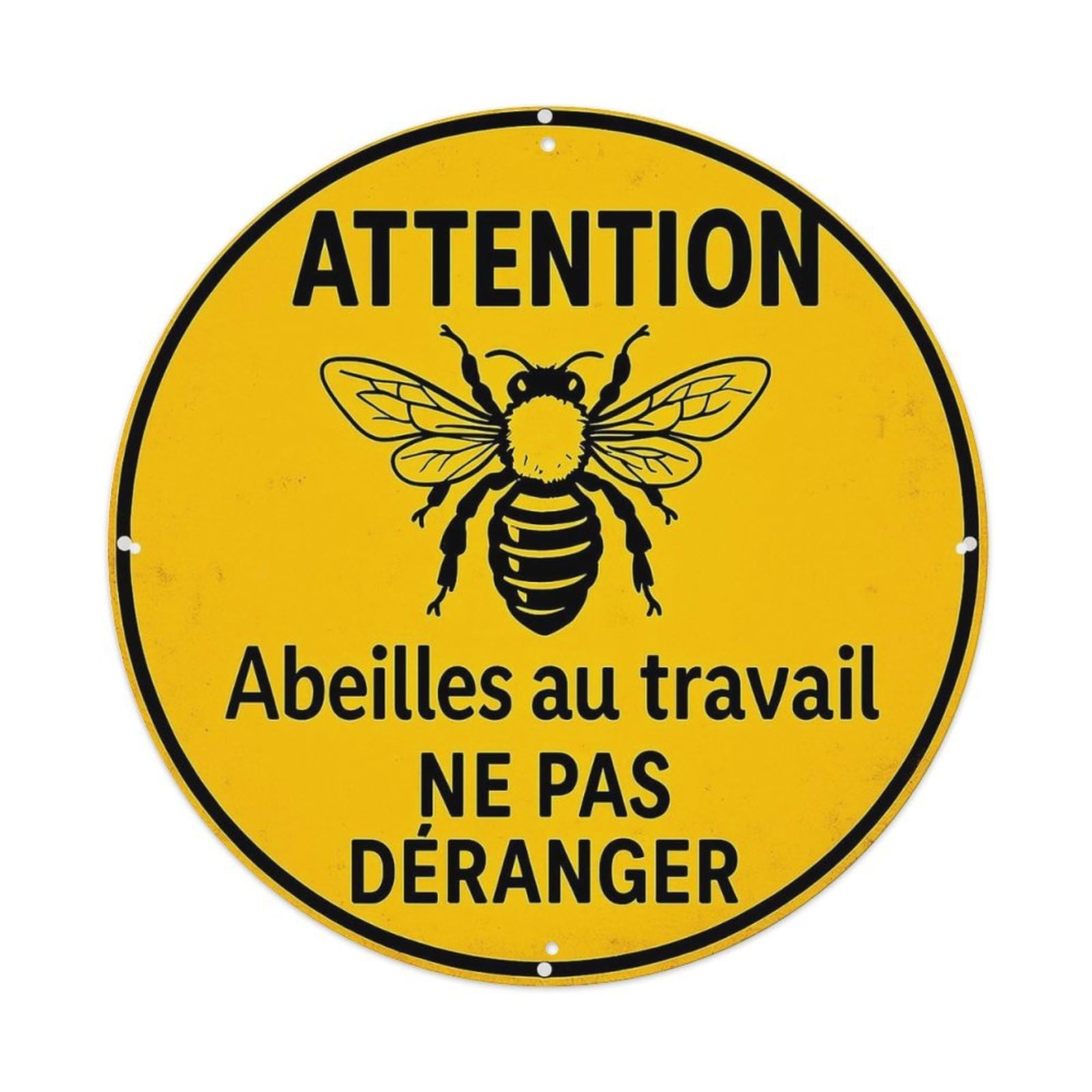 Attention Abeilles Au Travail Ne Pas Deranger Metal Tin Sign Plaque