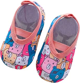 Meias antiderrapantes para bebês meninos e meninas com desenho animado The Floor Socks Meias aquáticas descalço Sapatos antiderrapantes 0-4 anos, Aqua, 6-12 Meses