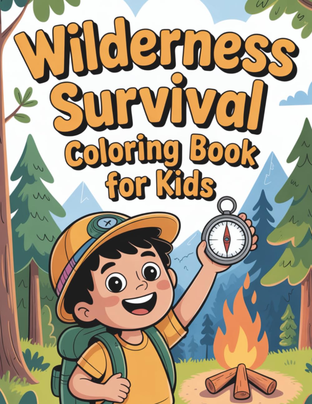 Wilderness Survival Coloring Book for Kids: Outdoor adventure coloring pages with camping scenes and nature fun for children